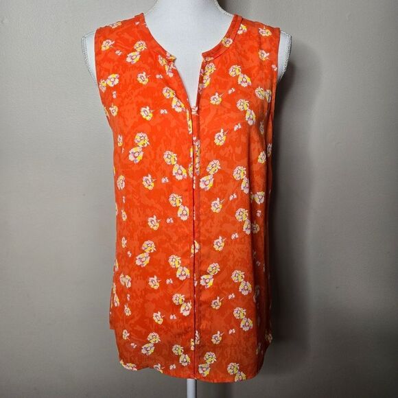 Cabi Sleeveless Tank Orange Floral Small - Picture 1 of 6